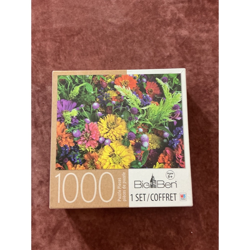 Big Ben Summer Flowers 1000 Piece Jigsaw Puzzle MB Cardinal Floral 18x24in